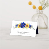 Royal Blue Rustic Sunflower Modern Floral Wedding (Achterkant)