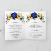 Royal Blue Rustic Sunflower Modern Floral Wedding (Binnen)