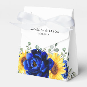 Royal Blue Rustic Sunflower Modern Floral Wedding Bedankdoosjes