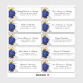 Royal Blue Rustic Sunflower Modern Floral Wedding Sticker (Vel)