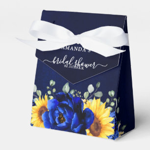 Royal Blue Rustic Sunflower Modern Vrijgezellenfee Bedankdoosjes