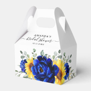 Royal Blue Rustic Sunflower Modern Vrijgezellenfee Bedankdoosjes