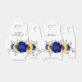 Royal Blue Rustic Sunflower Modern Vrijgezellenfee Bedankdoosjes (Uitgevouwen)