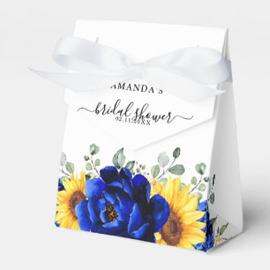 Royal Blue Rustic Sunflower Modern Vrijgezellenfee Bedankdoosjes
