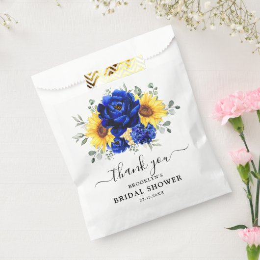Royal Blue Rustic Sunflower Modern Vrijgezellenfee Bedankzakje (Gezegeld)