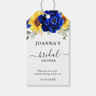Royal Blue Rustic Sunflower Modern Vrijgezellenfee Cadeaulabel
