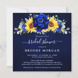 Royal Blue Rustic Sunflower Modern Vrijgezellenfee Kaart