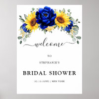 Royal Blue Rustic Sunflower Vrijgezellenfeest Welk