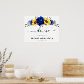 Royal Blue Rustic Tournesol Mariage affiche de bie (Cuisine)