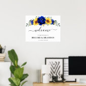Royal Blue Rustic Tournesol Mariage affiche de bie (Bureau à domicile)