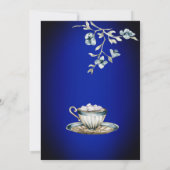 Royal blue  rustige waterverf high tea kaart (Achterkant)