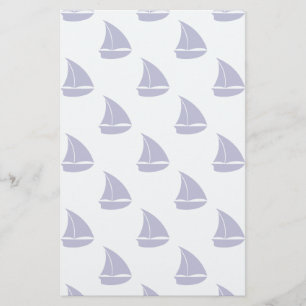Royal Blue Sailboat Pattern Briefpapier