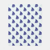 Royal Blue Sailboat Pattern Fleece Deken (Voorkant)