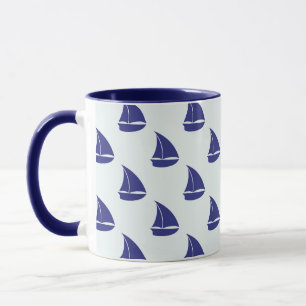 Royal Blue Sailboat Pattern Mok