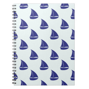 Royal Blue Sailboat Pattern Notitieboek