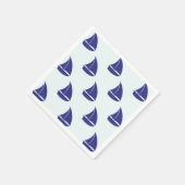 Royal Blue Sailboat Pattern Servet (Hoek)
