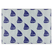 Royal Blue Sailboat Pattern Snijplank (Voorkant)