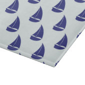 Royal Blue Sailboat Pattern Snijplank (Hoek)