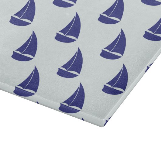 Royal Blue Sailboat Pattern Snijplank (Hoek)