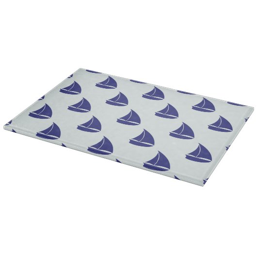 Royal Blue Sailboat Pattern Snijplank (Hoek)