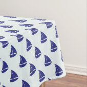 Royal Blue Sailboat Pattern Tafelkleed (Voorbeeld)