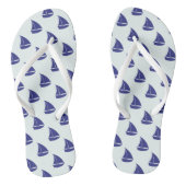Royal Blue Sailboat Pattern Teenslippers (Voetbed)