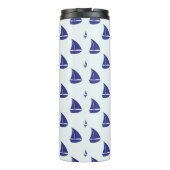 Royal Blue Sailboat Pattern Thermosbeker (Achterkant)