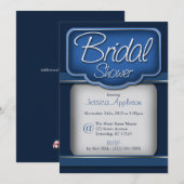Royal Blue Sapphire : Invitations de douche nuptia (Devant / Derrière)