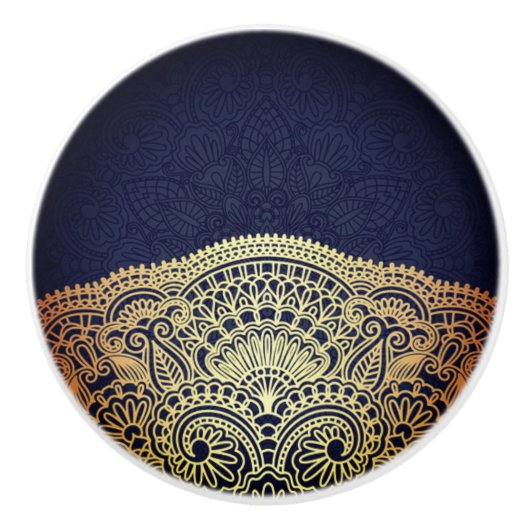 Royal Blue Sapphire Keramische Knop (Voorkant)