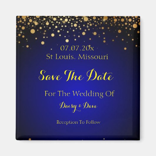 Royal Blue Save the Date Magnet Magneet (Voorkant)