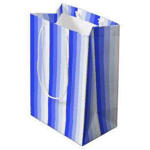 Royal blue schaduwstrepen medium cadeauzakje