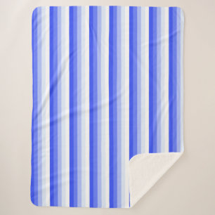 Royal blue schaduwstrepen sherpa deken
