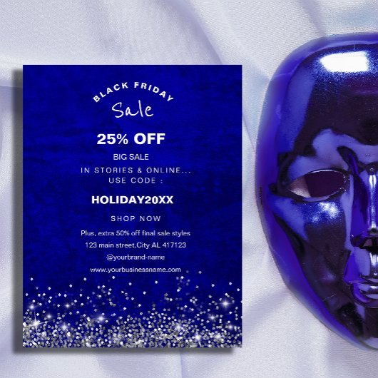 Royal Blue Scratch Korting Holiday Sale Promotie Flyer