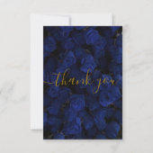 Royal Blue Script Minimal Funeral Carte de remerci (Dos)