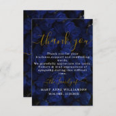 Royal Blue Script Minimal Funeral Hartelijk dank Bedankkaart (Voorkant / Achterkant)