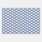 Royal Blue Seigaiha Pattern Inpakpapier Vel (Voorkant)