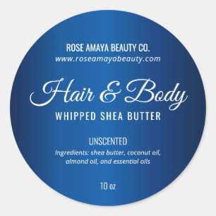 Royal Blue Shea Beurre Spa Beauté Étiquette de pro