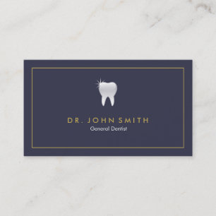 Royal Blue Shiny Tand Dental Afspraak Afsprakenkaartje