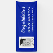 Royal Blue Silver AFSTUDEERDER | Gepersonaliseerde Spandoek (Verticaal)
