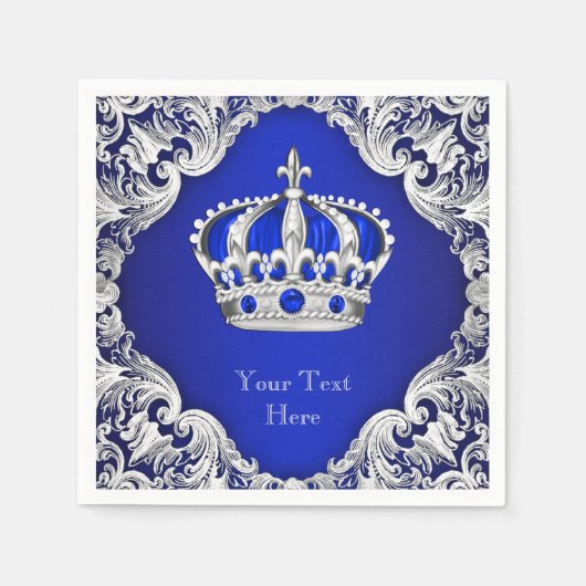 Royal Blue Silver Crown Servet (Voorkant)