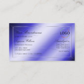 Royal Blue Silver Decor met Monogram en Logo Visitekaartje (Achterkant)