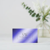 Royal Blue Silver Decor met Monogram en Logo Visitekaartje (Staand voorkant)
