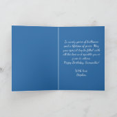 Royal Blue Silver Diamond 90th Birthday Sparkle Kaart (Binnen)