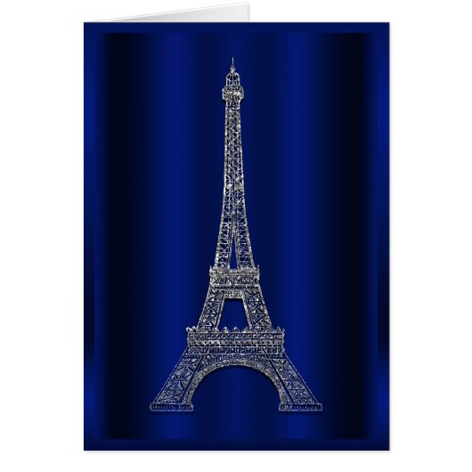Royal Blue & Silver Eiffel Tower Paris (Voorkant)