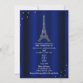 Royal Blue & Silver Eiffel Tower Paris Weddenschap Kaart (Voorkant)