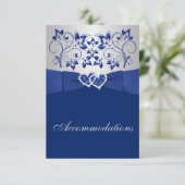 Royal Blue, Silver Floral, Cartes de boîtier Coeur (Debout devant)