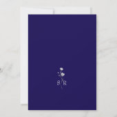 Royal Blue Silver Floral Wedding Invitation (Dos)