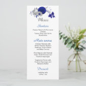 royal blue silver flowers blanc mariage menu (Debout devant)