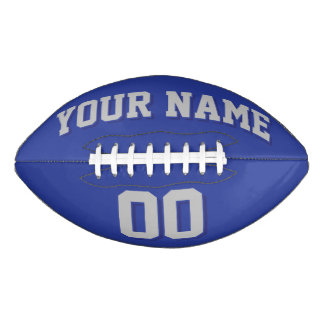 ROYAL BLUE SILVER GRAY EN NAVY Custom Football