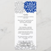 Royal Blue Silver-Gray Floral Burst Menu (Achterkant)